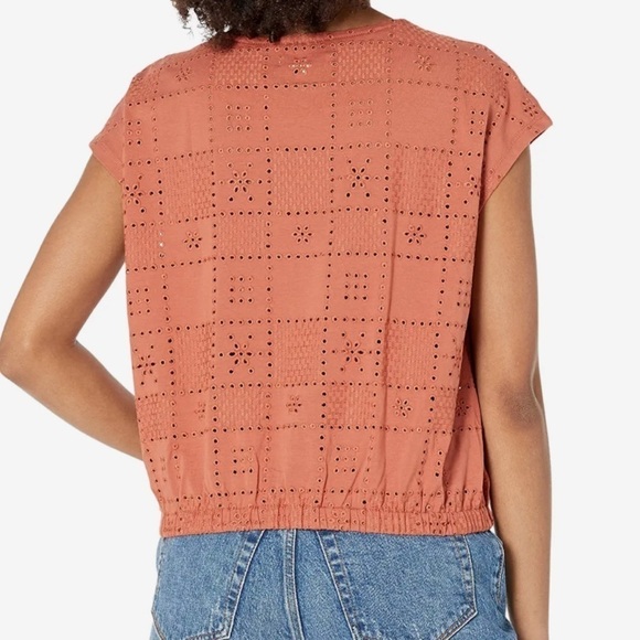 NWT Madewell Per Say Eyelet Banded Top Burnt Orange - Picture 2 of 6